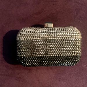 Beautiful Clear, Black, and Gray Rhinestone Evening Clutch or Shoulder Bag